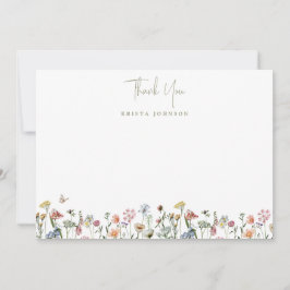 Tack för Personligen Wildblommor Baby Shower Kort