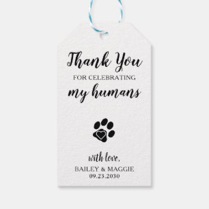Tack för Pet Hund Treat Wedding Favor Presentetikett