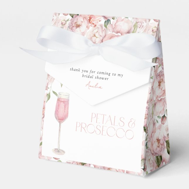Tack för Petals & Prosecco Rosa Blommigt Shower Presentaskar (Framsidan Sidan)