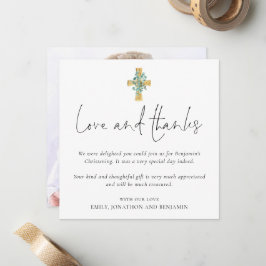 Tack för Photo Kor Baptism Christening Kärlek Anteckningskort