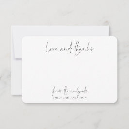 Tack för Photo Namn Script Bröllop Newlyed Kärlek