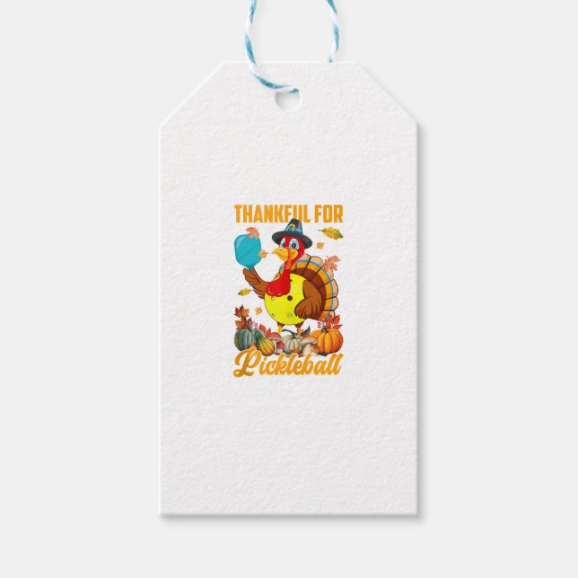 Tack för Pickleball Turkey Fall Vibes Lycklig Th Presentetikett (Framsidan)