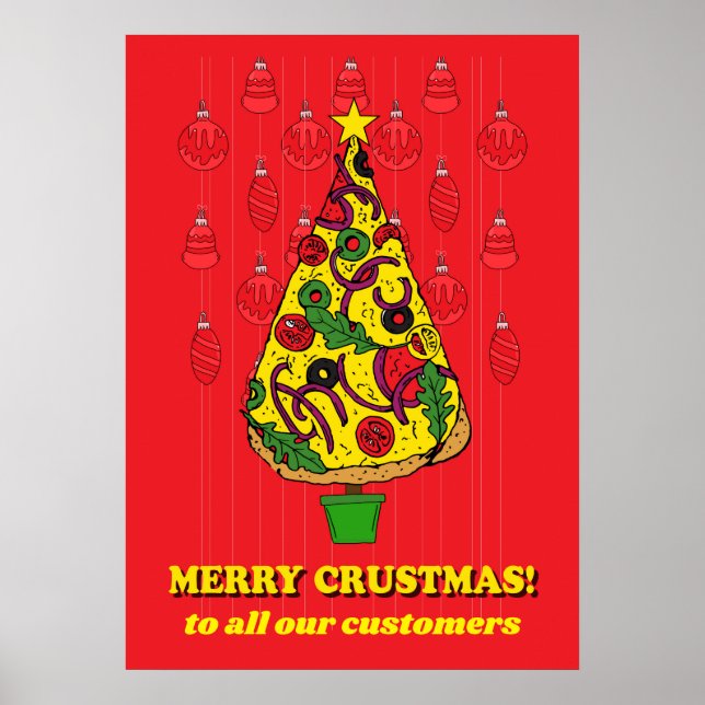 Tack för Pizza Restaurang-julklapp Poster (Framsidan)
