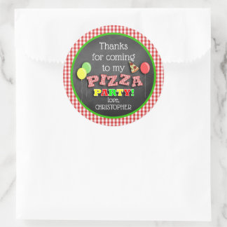 Tack för pizzafirande födelsedagsfest runt klistermärke