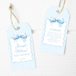 Tack för pojke-duschen av de blå buggarna presentetikett