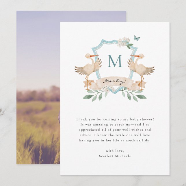 Tack för pojke-kortet kort (Fram/baksida)