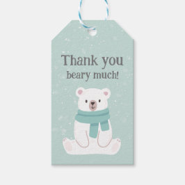 Tack för polar Bear Winter Onederland Presentetikett