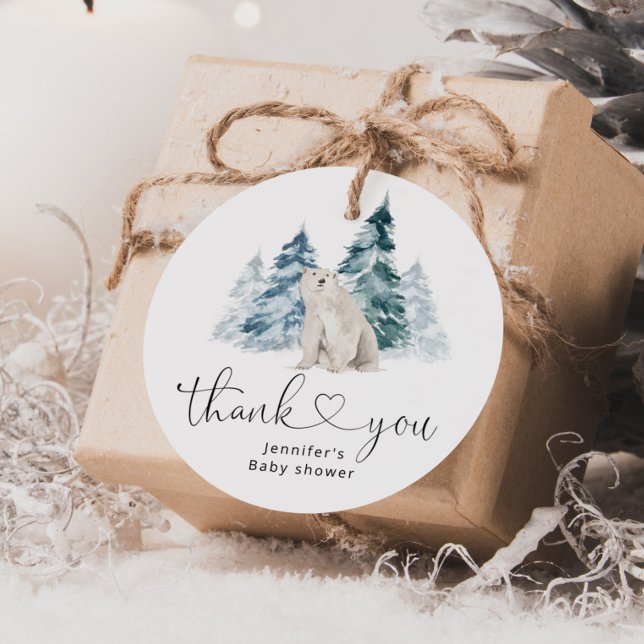 Tack för polarnas babydusch gåvor etiketter (Skapare uppladdad)