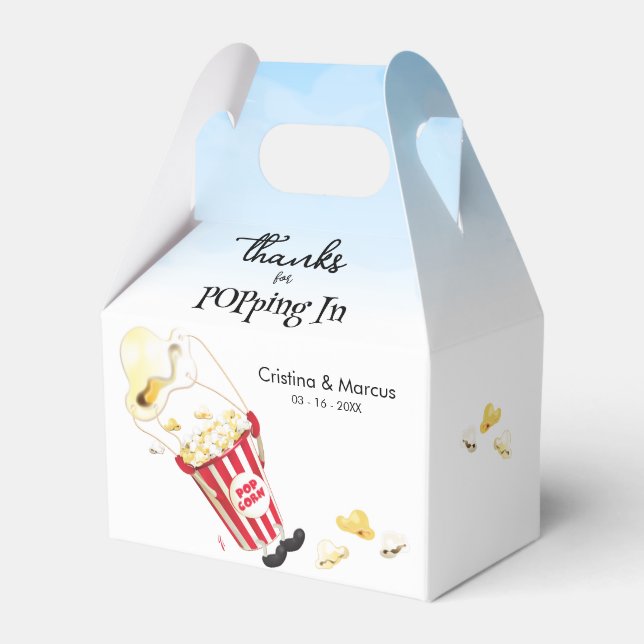 Tack för Poppin från Popcorn Bröllop Presentaskar (Framsidan Sidan)