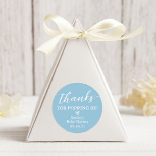 Tack för popup by Baby Shower Popcorn Runt Klistermärke