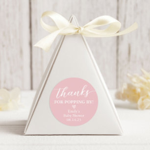 Tack för popup by Baby Shower Popcorn Runt Klistermärke