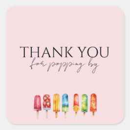 Tack för popup-fönster efter vattenfärg fyrkantigt klistermärke
