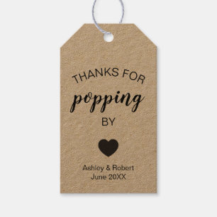 Tack för popup från Popcorn Wedding Favor Presentetikett
