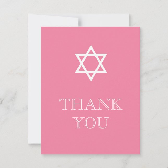 Tack för Preppy Hebrew-kortet - Rosa (Framsida)