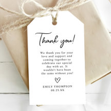 Tack för present minimalistisk etikett