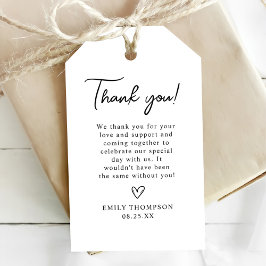 Tack för present minimalistisk etikett