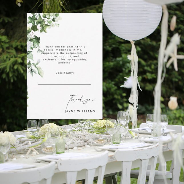 Tack för present på Ivy Whites bröllopsfest Kort (Skapare uppladdad)