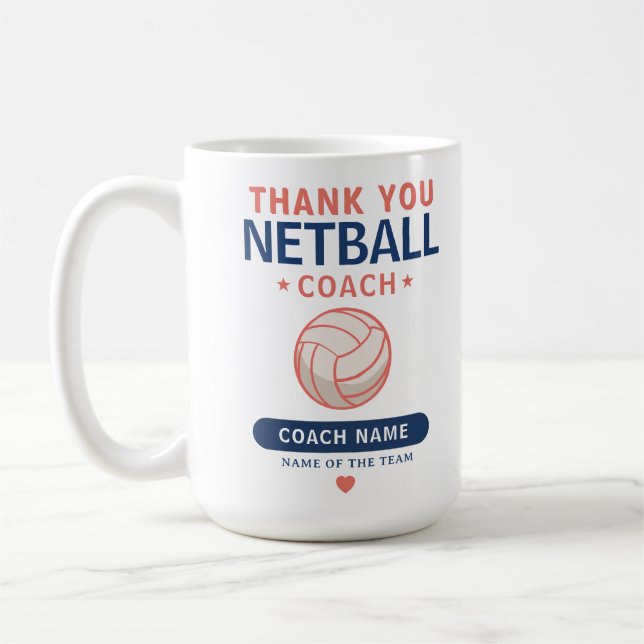 Tack för presenten till Netball-tränarlaget Kaffemugg (Vänster)