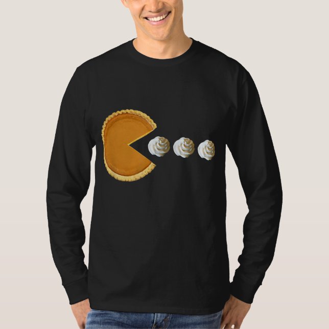 Tack för Pumpkin Paj Eating Whipping Cream Funny B T Shirt (Framsida)