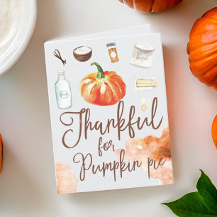 Tack för Pumpkin Paj Modern Watercolor Helgkort