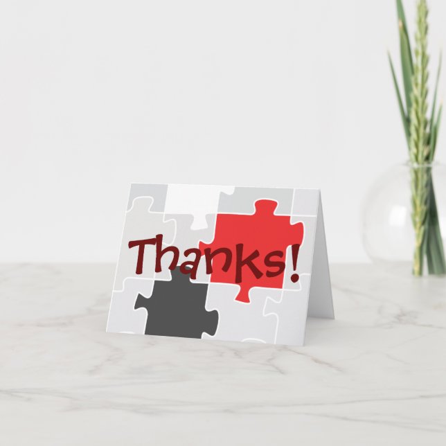 Tack för Pussel-hälsningskort (Framsida)