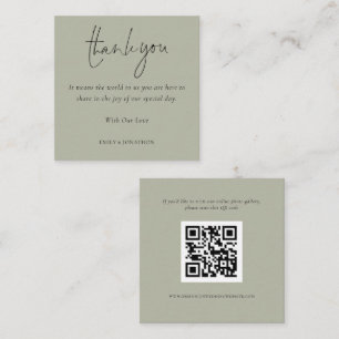 Tack för QR-kod för bröllopsfotogalleri med script Tilläggskort