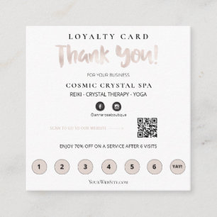 *~* Tack för QR Rewards Ro Guld Heart Lojalitetskort