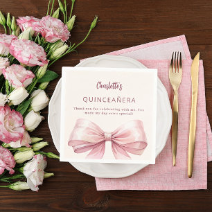 Tack för Quinceanera-rosan Pappersservett