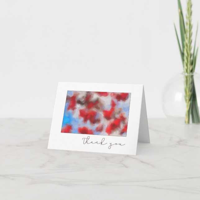 Tack för Red Crabapples Abstrakt Art Kort (Framsida)