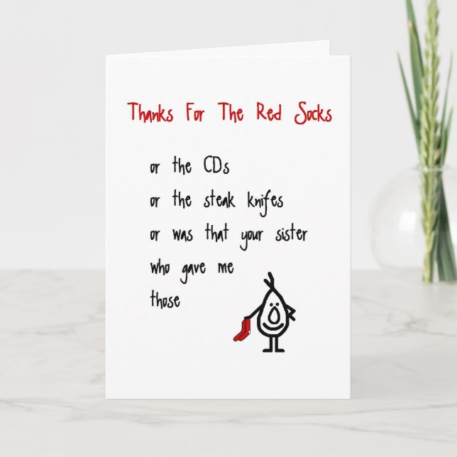 Tack för Red Socks - ett snabbt tack för dikt (Framsida)