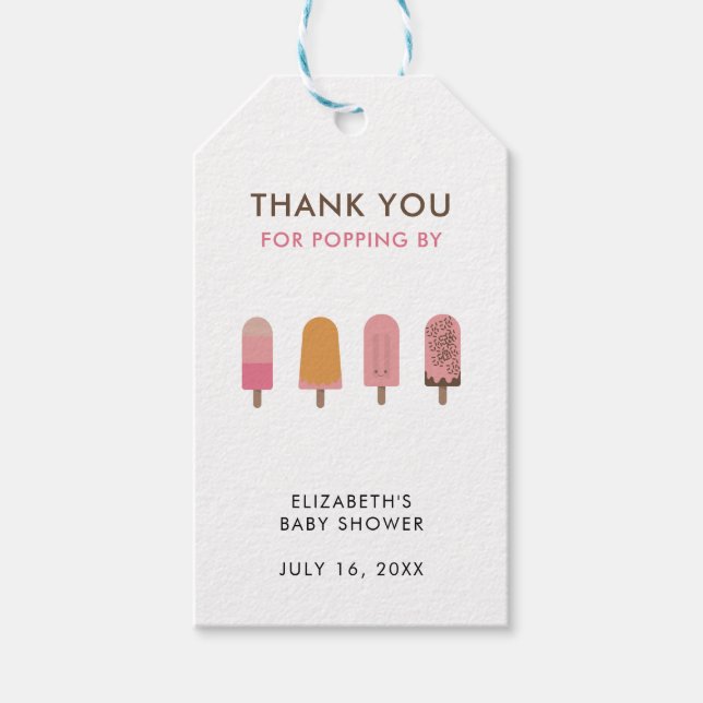 Tack för redot till popup Baby Shower Presentetikett (Framsidan)