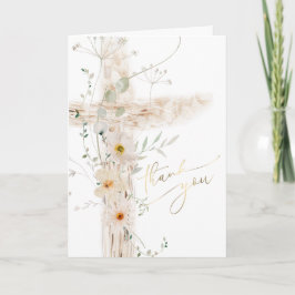 Tack för religiösa av heliga Kor blommigt Kort
