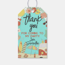 Tack för Retro Groovy Snyggt Beach Party Presentetikett