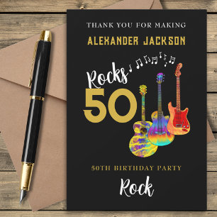 Tack för Rock and Roll 50-års födelsedagsfesten Kort