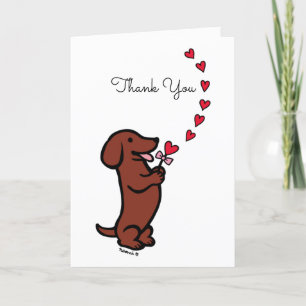Tack för röda utjämnade hörn i Dachshund Kort
