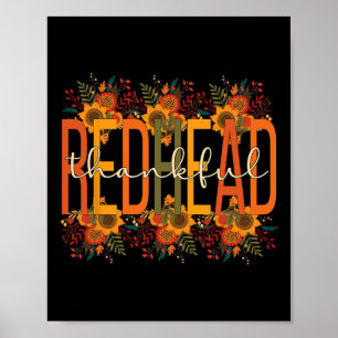 Tack för Rödhårigets Thanksgiving Rött-hårade kvin Poster