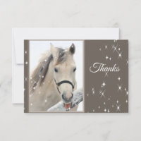 Tack för roligt White Horse Snöflingor Winter Anim