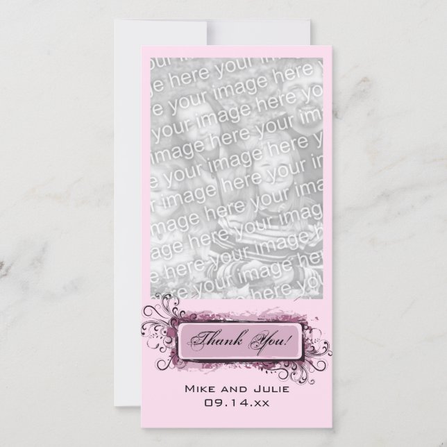 Tack för Rosa av abstrakt Blommigt (Framsida)