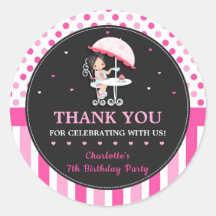 Tack för Rosa av Party-födelsedagen för Cute Girl 