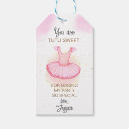 Tack för rosa Ballet-födelsedag Presentetikett