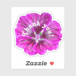 Tack för rosa Blomens lila blommar-dekal Klistermärken