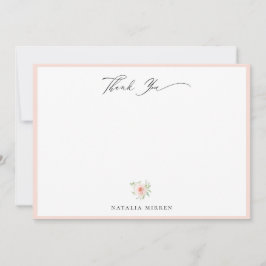 Tack för Rosa Blommigt Anteckningskort