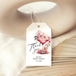 Tack för rosa Blommigt Möhippa Presentetikett