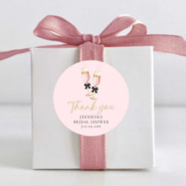 Tack för Rosa Brunch och Bubbly Runt Klistermärke