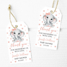 Tack för rosa elephant flicka dusch, märkre