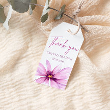 Tack för rosa Flower Minimalist Watercolor