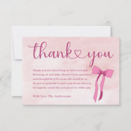 Tack för Rosa för vattenfärgsruta för babykläder Kort