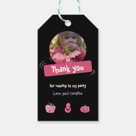 Tack för rosa och Black Halloween-födelsedag Presentetikett