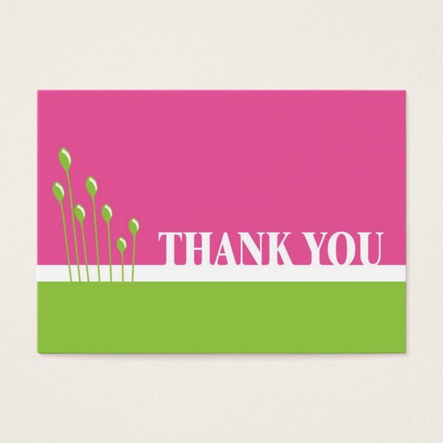 Tack för rosa och Grönt Visitkort (Framsidan)