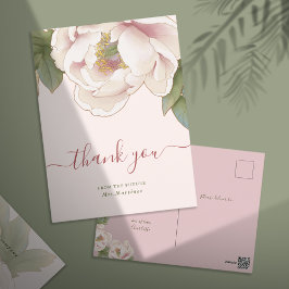 Tack för Rosa Peony Blommigt Möhippa Vykort